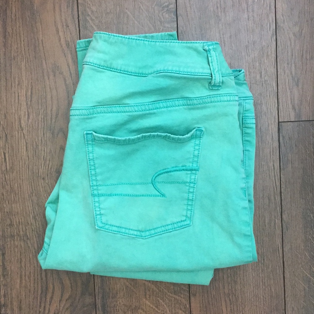 American Eagle High Rise Jegging Teal Green 10